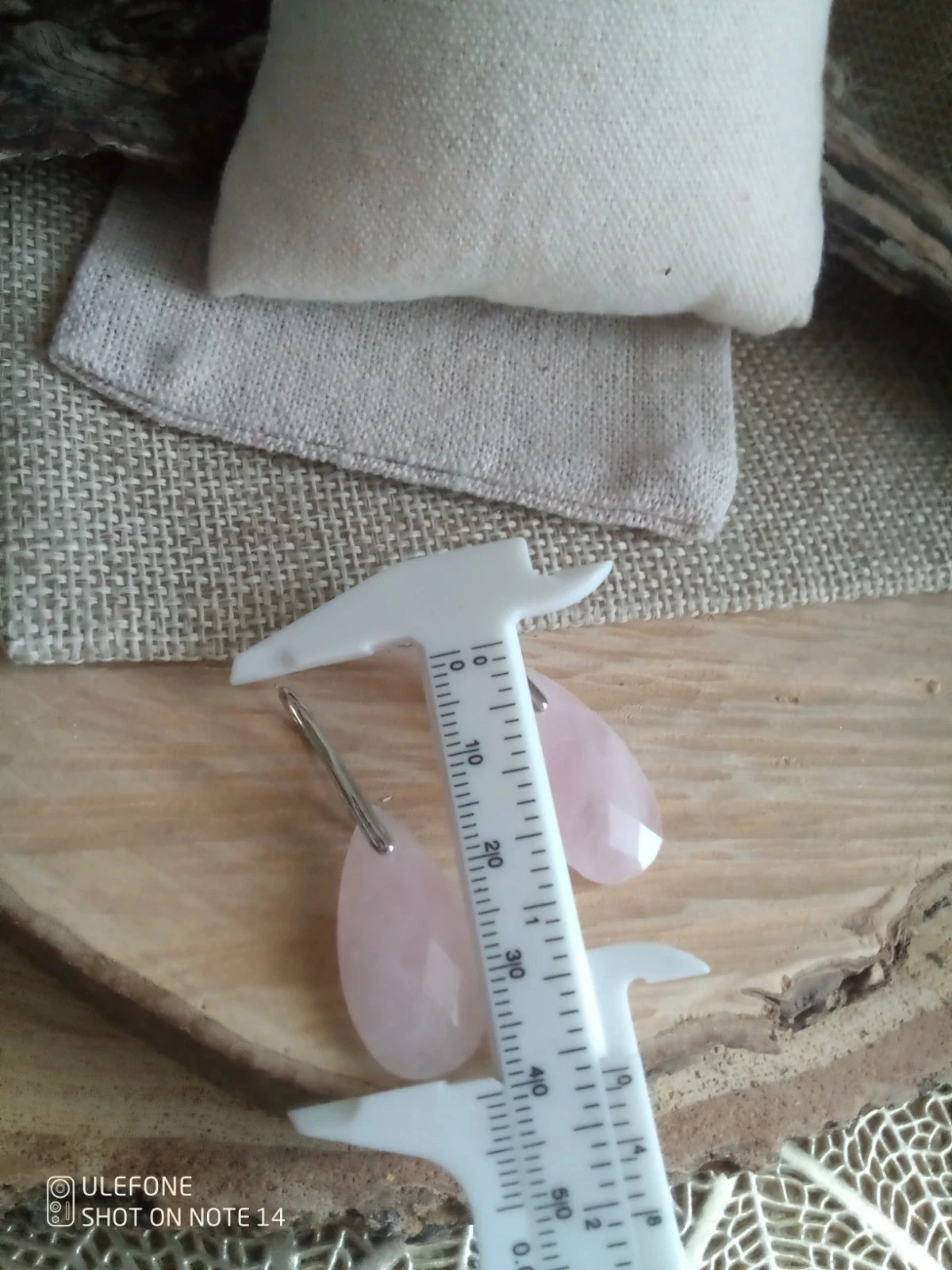 Boucles d'oreilles pierres naturelles de quartz rose – photo 3